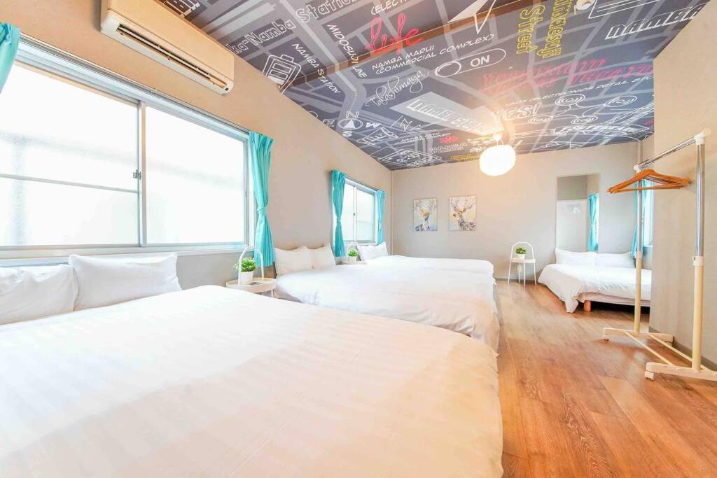 Sanacion Namba 難波千日前の5Ldk120平米 駅徒歩2分 広々バルコニーでバーベキューも可能 Apartment Osaka Luaran gambar