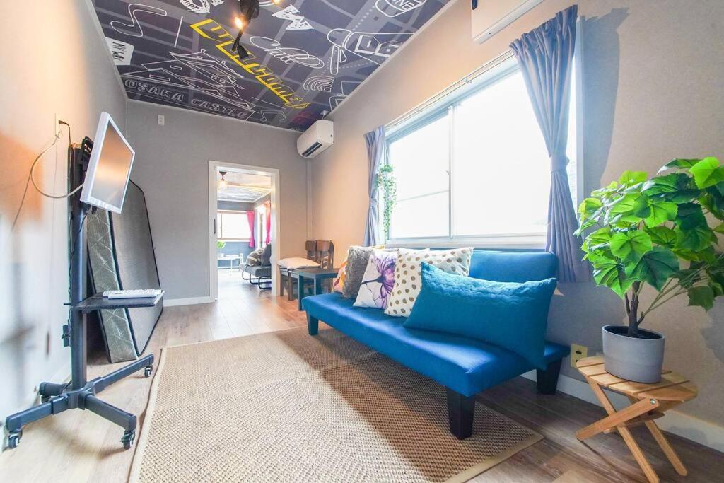 Sanacion Namba 難波千日前の5Ldk120平米 駅徒歩2分 広々バルコニーでバーベキューも可能 Apartment Osaka Luaran gambar